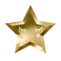 Talerze Talerzyki papierowe Gwiazda złota w kształcie Gwiazdy 27cm 6szt - 2