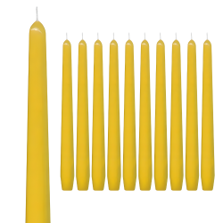 Świeczki Świece Stożkowe żółte proste długie stołowe 25cm 10szt