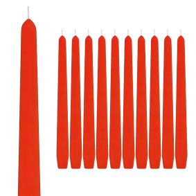 Świeczki Świece Stożkowe pomarańczowe proste długie stołowe 25cm 10szt - 1