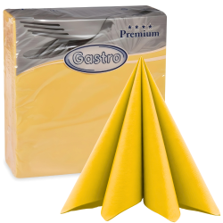 Serwetki Flizelinowe PREMIUM Żółte kwadratowe 40x40cm 50szt - 1