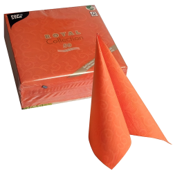 Serwetki papierowe PREMIUM ozdobne Pomarańczowe 40x40cm 50szt - 1