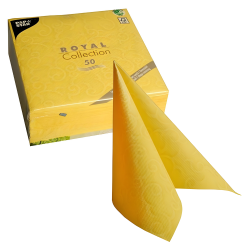 Serwetki papierowe PREMIUM ozdobne Żółte 40x40cm 50szt - 1