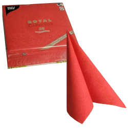 Serwetki papierowe PREMIUM ozdobne Czerwone 40x40cm 50szt