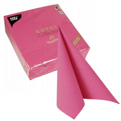 Serwetki papierowe PREMIUM ozdobne Fuksja Różowe czyste 40x40cm 50szt