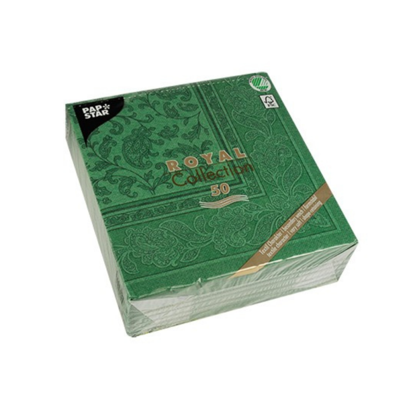 Serwetki papierowe PREMIUM ozdobne Zielone ornamenty 40x40cm 50szt - 3