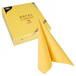 Serwetki papierowe PREMIUM ozdobne Żółte czyste 40x40cm 50szt - 1