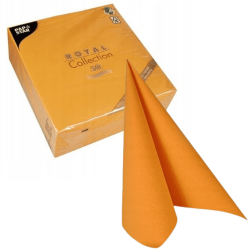 Serwetki papierowe PREMIUM ozdobne Pomarańczowe czyste 40x40cm 50szt - 1