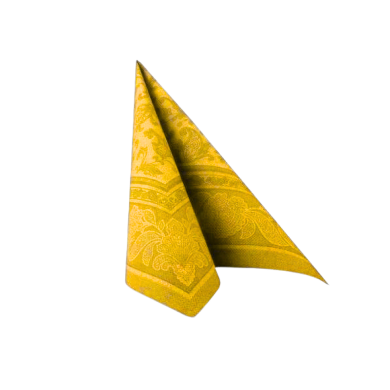 Serwetki papierowe PREMIUM ozdobne Żółte ornamenty 40x40cm 50szt - 2