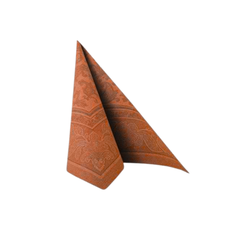 Serwetki papierowe PREMIUM ozdobne Pomarańczowe ornamenty 40x40cm 50szt - 2
