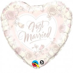 Balon foliowy serce kwiaty nowożeńcy ślub wesele