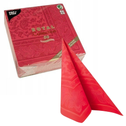 Serwetki papierowe PREMIUM ozdobne Czerwone ornamenty 40x40cm 50szt - 1