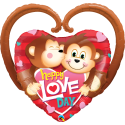 Balon foliowy 39 małpki Happy Love Day - 1