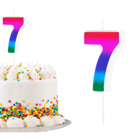 Świeczka urodzinowa na tort Cyferka Cyfra 7 Kolorowa Gradient 5cm - 1