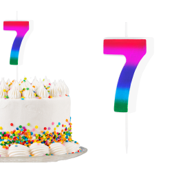 Świeczka urodzinowa na tort Cyferka Cyfra 7 Kolorowa Gradient 5cm