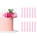 Świeczki Urodzinowe na tort różowo-białe Świderki małe 6cm 24szt - 1