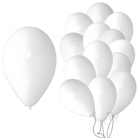 Balony lateksowe pastelowe BIAŁE czyste na Komunie Wesele 50szt 25cm - 1