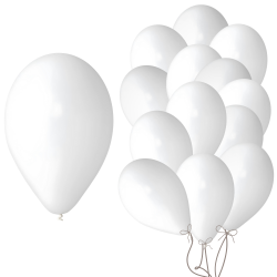 Balony lateksowe pastelowe BIAŁE czyste na Komunie Wesele 50szt 25cm