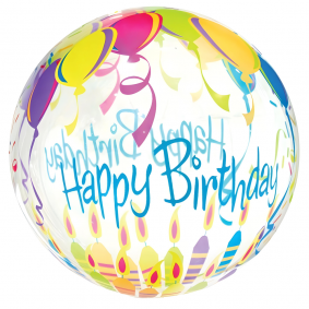 Balon lateksowy urodzinowy kula okrągły wielokolorowy Happy Birthday 46cm - 1