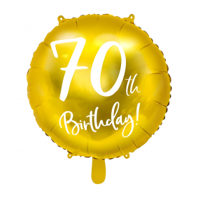 Balon foliowy urodzinowy okrągły złoty metalik 70 urodziny Siedemdziesiątka - 1