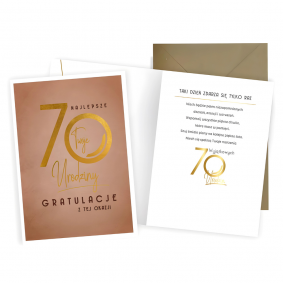Kartka urodzinowa okolicznościowa brązowa 70 Urodziny Siedemdziesiątka - 1