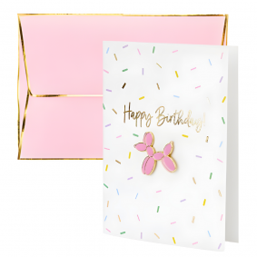 Kartka Urodzinowa czarna złota z Pinem Przypinką Balon na 30 urodziny - 1