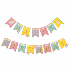 Baner Girlanda urodzinowa Happy Birthday Jednorożec kolorowa 200cm - 1