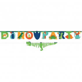 Girlanda Baner urodzinowy Dinozaury DINOPARTY 300cm + baner mini - 1