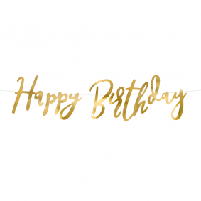 Girlanda Baner urodzinowa złota metalizowana Happy Birthday 62cm - 1