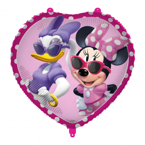 Balon foliowy serce różowe Mysza Mini Minnie Mouse Daisy Disney 45cm - 1