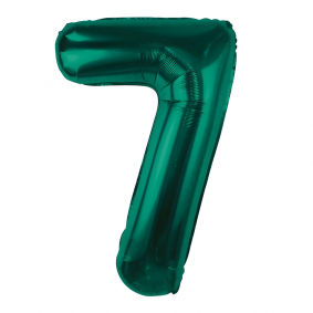 Balon foliowy cyfra 7 zielony Butelkowa Zieleń metaliczny duży 85cm - 1