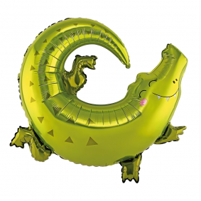 Balon foliowy w kształcie Krokodylka Krokodyl zielony wesoły 80cm - 1
