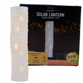 LAMPION solarny ogrodowy podłużny LEDowy ciepły biały 90cm - 1