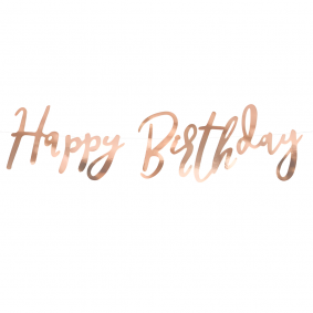 Girlanda Baner urodzinowa różowo-złota metalizowana Happy Birthday 62cm - 1