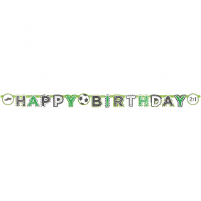 Girlanda Baner urodzinowa zielona Happy Birthday Piłka Nożna Football 200cm - 1