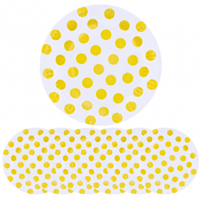 Talerze Talerzyki papierowe białe w żółte Groszki Kropki 18cm 6szt - 1
