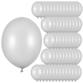Balony lateksowe matowe Srebrne Jasnoszare MOCNE 27cm 100szt - 1