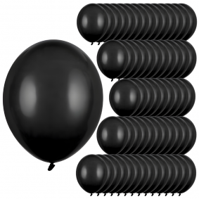 Balony lateksowe matowe Czarne Ciemne MOCNE 27cm 100szt - 1