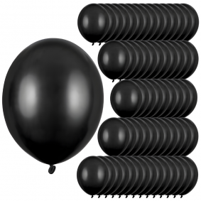 Balony lateksowe metaliczne Czarne Ciemne MOCNE 27cm 100szt - 1