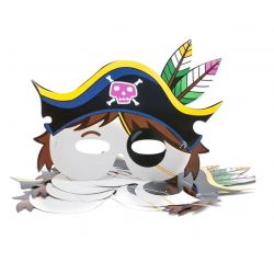 Maska papierowa dla dzieci pirat korsarz zestaw