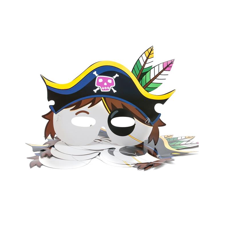 Maska papierowa dla dzieci pirat korsarz zestaw - 1