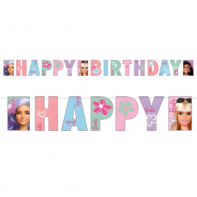 Girlanda Baner urodzinowy Barbie kolorowy Happy Birthday 180cm - 1