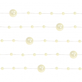 Girlanda Perłowa Perły łańcuch dekoracyjne kremowe ecru jasne DIY 130cm - 1