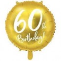 Balon foliowy złoty na urodziny 60 metaliczny - 1