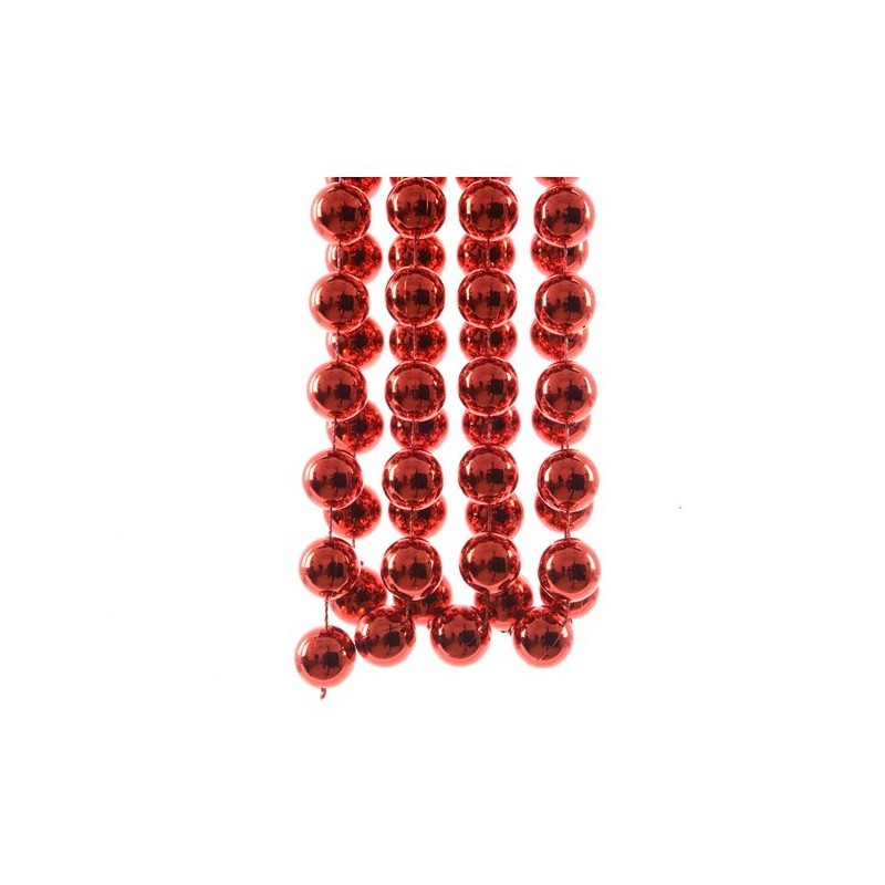 Girlanda perłowa czerwona dekoracja ozdoba długa - 1