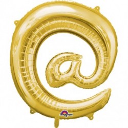 Balon foliowy symbol @ duży złoty metalik 33''