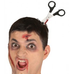 Opaska sztuczne Nożyczki w Głowie zombie plastik