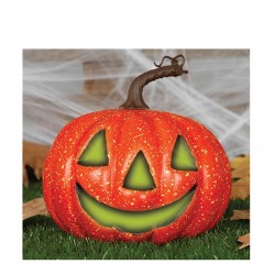 Ozdobna dynia dekoracja halloweenowa świecąca 20cm - 5