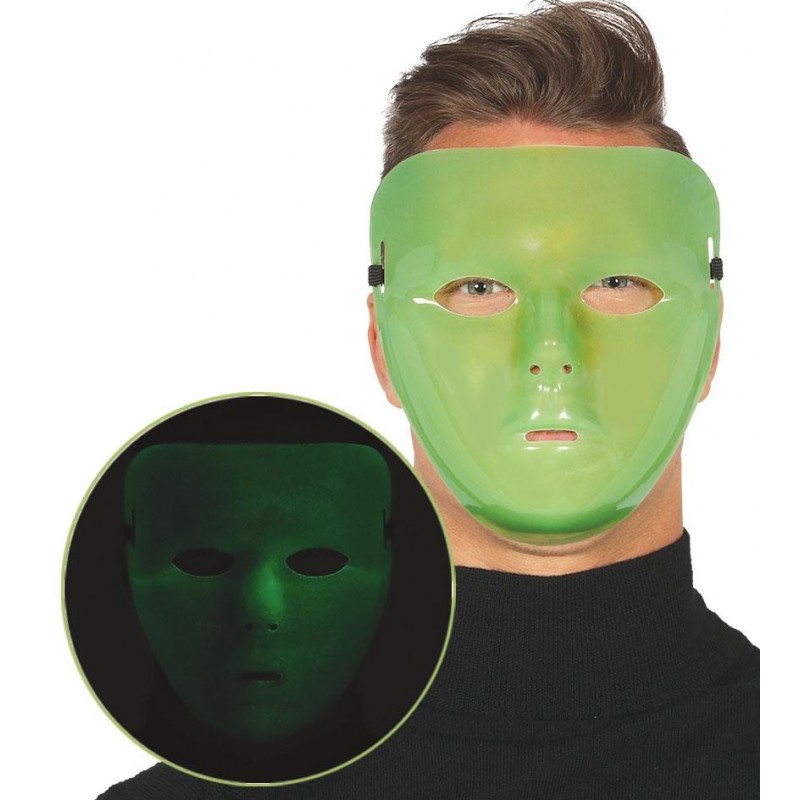 Maska zielona fluorescencyjna plastikowa - 1