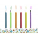 Świeczki urodzinowe kolorowe płomienie 6szt - 1