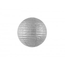 Lampion brokatowy srebrny dekoracja ozdoba 20cm - 1
